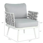 Christopher Knight Home Barbara Modern Outdoor Metal and Rope Upholstered Club Chairs (Set of 2)