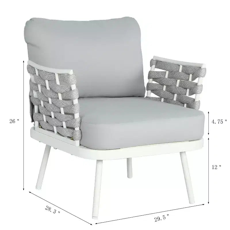 Christopher Knight Home Barbara Modern Outdoor Metal and Rope Upholstered Club Chairs (Set of 2)