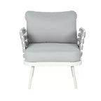 Christopher Knight Home Barbara Modern Outdoor Metal and Rope Upholstered Club Chairs (Set of 2)
