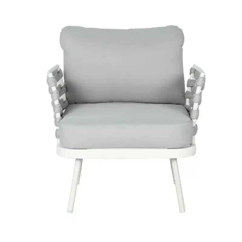 Christopher Knight Home Barbara Modern Outdoor Metal and Rope Upholstered Club Chairs (Set of 2)