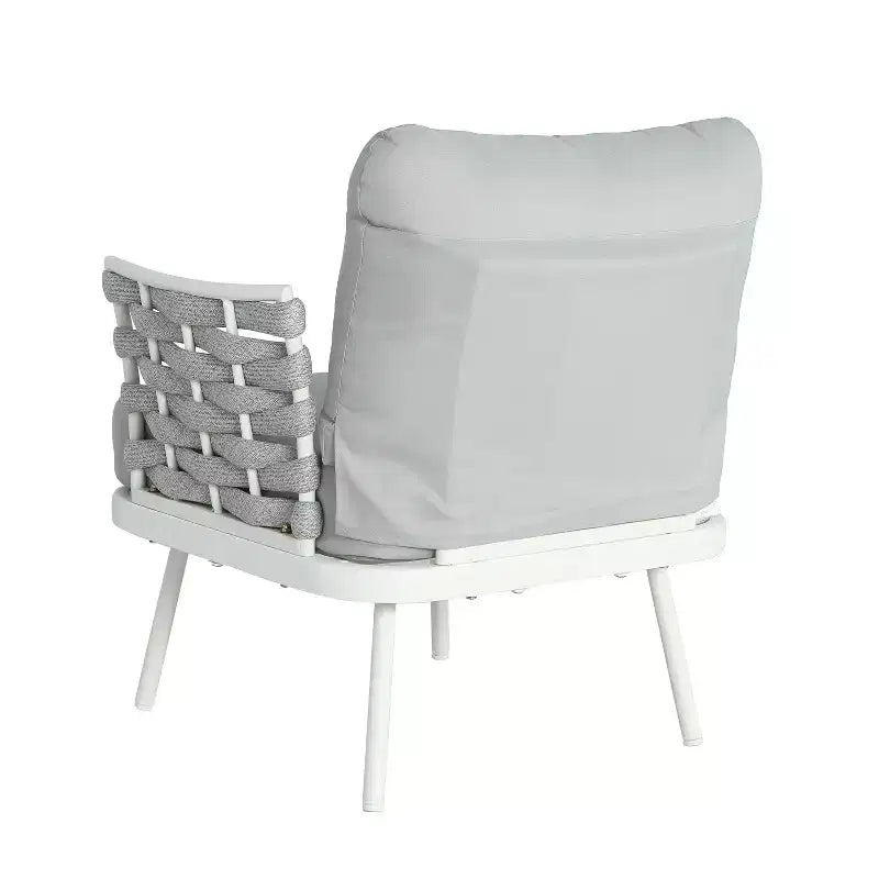 Christopher Knight Home Barbara Modern Outdoor Metal and Rope Upholstered Club Chairs (Set of 2)