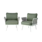 Christopher Knight Home Barbara Modern Outdoor Metal and Rope Upholstered Club Chairs (Set of 2)