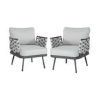 Christopher Knight Home Barbara Modern Outdoor Metal and Rope Upholstered Club Chairs (Set of 2)