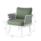 Christopher Knight Home Barbara Modern Outdoor Metal and Rope Upholstered Club Chairs (Set of 2)