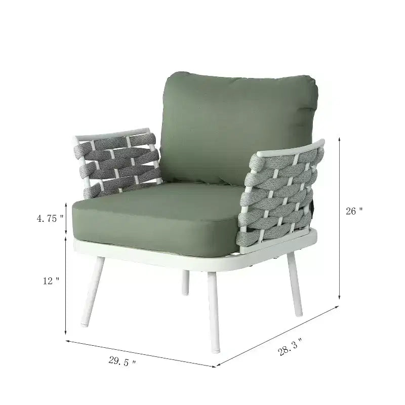 Christopher Knight Home Barbara Modern Outdoor Metal and Rope Upholstered Club Chairs (Set of 2)