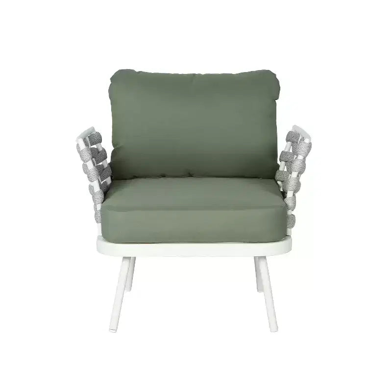 Christopher Knight Home Barbara Modern Outdoor Metal and Rope Upholstered Club Chairs (Set of 2)