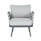 Christopher Knight Home Barbara Modern Outdoor Metal and Rope Upholstered Club Chairs (Set of 2)