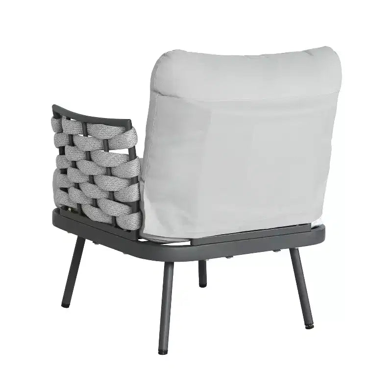 Christopher Knight Home Barbara Modern Outdoor Metal and Rope Upholstered Club Chairs (Set of 2)