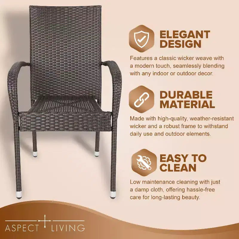 Hialeah Wicker Dining Chair Set - Set of 2