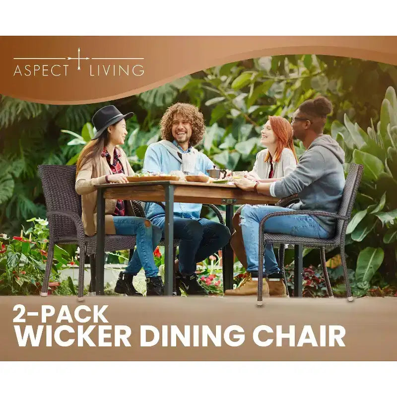 Hialeah Wicker Dining Chair Set - Set of 2
