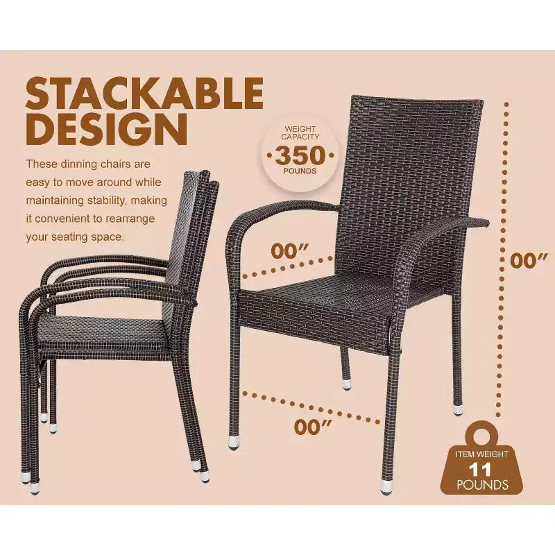 Hialeah Wicker Dining Chair Set - Set of 2