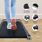 NAYSAYE Portable Under Desk Treadmill 8 Degree Incline for Home and Office, Black and Silver, 45.7*19.1*4.2