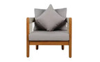 Okak Patio Accent Chairs with Handwoven Rope Frame,1 PCS,Upholstered Outdoor Armchair Acacia Club Chair for Backyard&Garden,400lbs Max