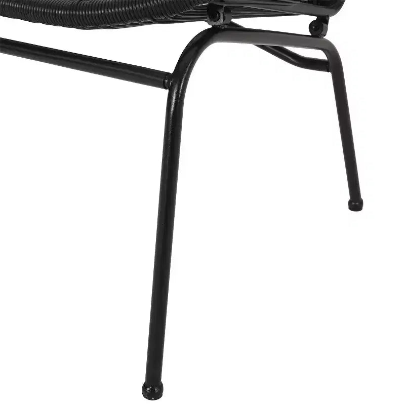 Okak Industrial PP Rattan Patio Loveseat Iron 2-Seater Accent Chair,Modern Outdoor Lounge Chair for Porch,Backyard&Garden,Patio Furniture Seating