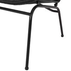 Okak Industrial PP Rattan Patio Loveseat Iron 2-Seater Accent Chair,Modern Outdoor Lounge Chair for Porch,Backyard&Garden,Patio Furniture Seating