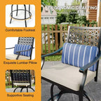 Outdoor Swivel Bar Stools Counter Height with Red Cushion, 2PCS Patio Bar Stools with Armrest & Back, Tall Outdoor Swivel BarStools for Backyard