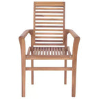vidaXL Patio Dining Chairs 2 Pcs with Gray Cushions - Solid Wood Teak - Ergonomic Design for Garden, Patio, Dining Room - 24.4x22.2x37