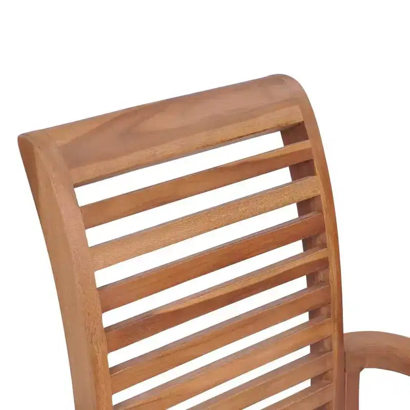 vidaXL Dining Chairs 4 pcs Set, Stackable Patio Garden Chairs with Beige Cushions, Indoor and Outdoor Furniture, Teak, Fine Sanded Waterbase Finish