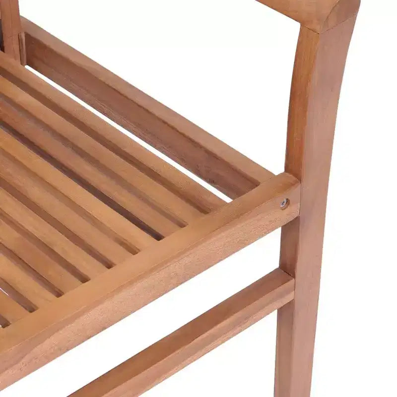 vidaXL Dining Chairs 4 pcs Set, Stackable Patio Garden Chairs with Beige Cushions, Indoor and Outdoor Furniture, Teak, Fine Sanded Waterbase Finish