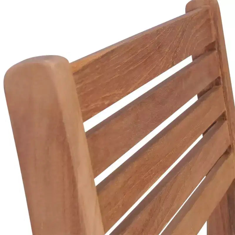 vidaXL Set of 4 Solid Teak Wood Patio Chairs with Green Cushions - Versatile Outdoor Furniture - Finely Sanded and Weather-Resistant