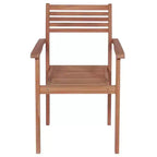 vidaXL Solid Teak Wood Patio Chairs Set with Anthracite Cushions - Weather Resistant Outdoor Seating for Backyard, Garden, Deck, Porch