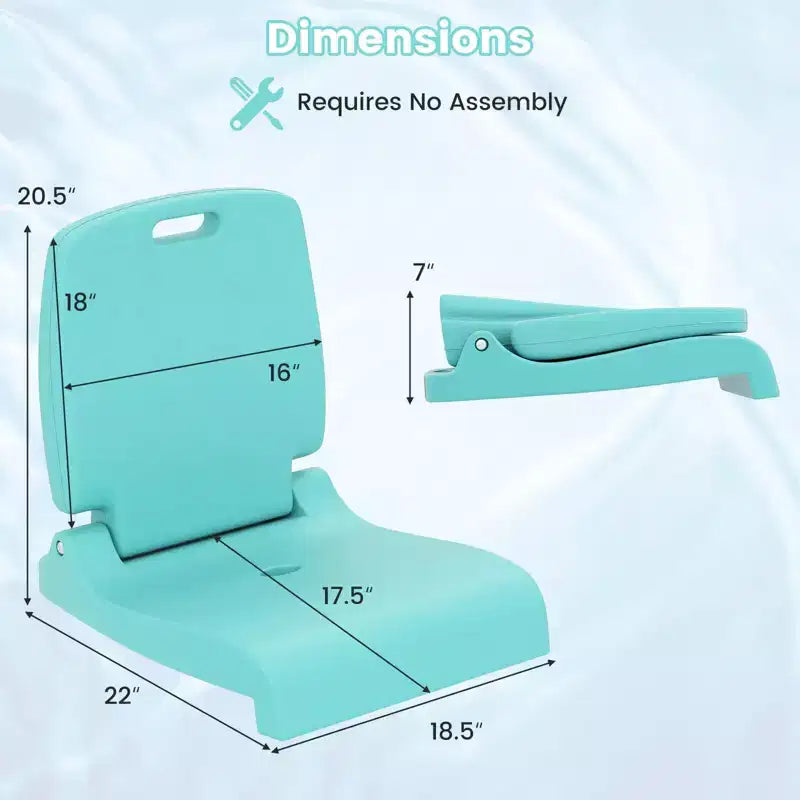 Costway Poolside Chair for Edge of Pool with Back Support & Handles Portable Picnic Chair White/Blue/Pink/Green
