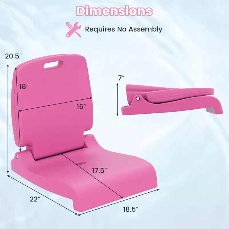 Costway Poolside Chair for Edge of Pool with Back Support & Handles Portable Picnic Chair White/Blue/Pink/Green