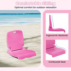 Costway Poolside Chair for Edge of Pool with Back Support & Handles Portable Picnic Chair White/Blue/Pink/Green