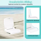 Costway Poolside Chair for Edge of Pool with Back Support & Handles Portable Picnic Chair White/Blue/Pink/Green