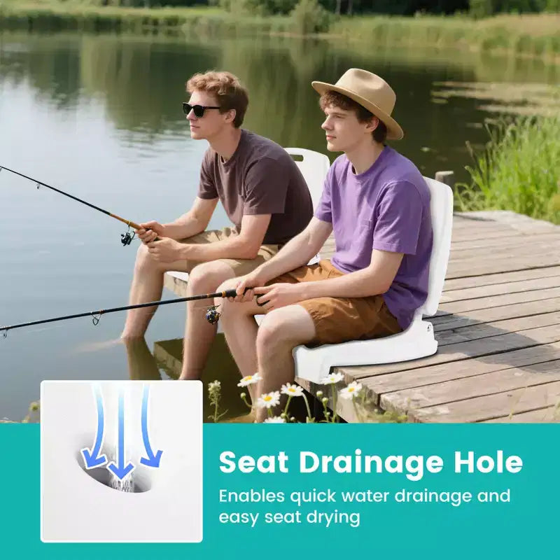 Costway Poolside Chair for Edge of Pool with Back Support & Handles Portable Picnic Chair White/Blue/Pink/Green