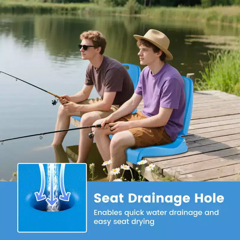 Costway Poolside Chair for Edge of Pool with Back Support & Handles Portable Picnic Chair White/Blue/Pink/Green