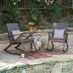 GDFStudio Sally Acacia Wood Rocking Chairs with Water Resistant Cushions(Set of 2)