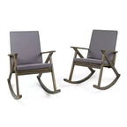 GDFStudio Sally Acacia Wood Rocking Chairs with Water Resistant Cushions(Set of 2)