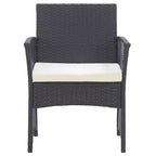 vidaXL Patio Chairs 2 Pcs Outdoor Patio Dining Chair with Cushions Poly Rattan - Black