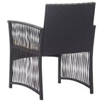 vidaXL Patio Chairs 2 Pcs Outdoor Patio Dining Chair with Cushions Poly Rattan - Black