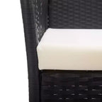 vidaXL Patio Chairs 2 Pcs Outdoor Patio Dining Chair with Cushions Poly Rattan - Black