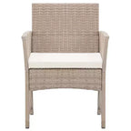 vidaXL Patio Chairs 2 Pcs Outdoor Patio Dining Chair with Cushions Poly Rattan - Beige