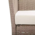 vidaXL Patio Chairs 2 Pcs Outdoor Patio Dining Chair with Cushions Poly Rattan - Beige