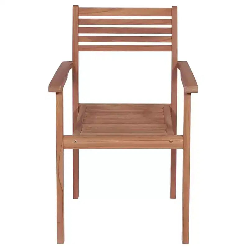 vidaXL 8 pcs Solid Teak Wood Stackable Chairs with Cushions - Classic Outdoor Furniture for Patio and Garden