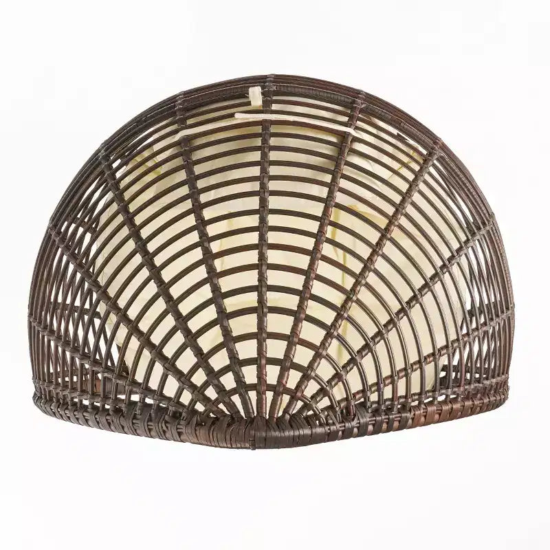 GDFStudio Jeffrey Teardrop Wicker and Iron Lounge Chair with Water-Resistant Cushion