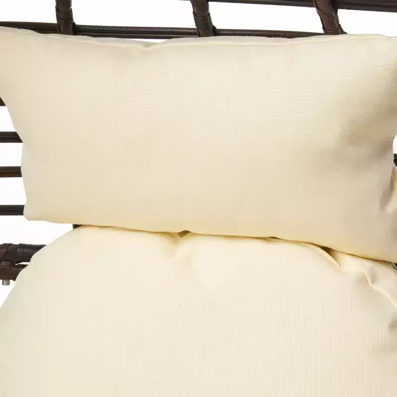GDFStudio Jeffrey Teardrop Wicker and Iron Lounge Chair with Water-Resistant Cushion