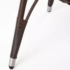 GDFStudio Jeffrey Teardrop Wicker and Iron Lounge Chair with Water-Resistant Cushion