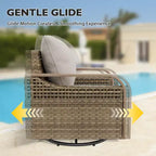 EAGLE PEAK Rocking Chair, Swivel Rocker, Rattan Patio Furniture, 2 Chairs