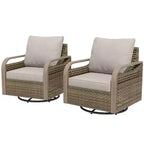 EAGLE PEAK Rocking Chair, Swivel Rocker, Rattan Patio Furniture, 2 Chairs