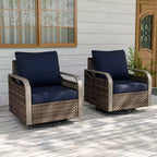 EAGLE PEAK Rocking Chair, Swivel Rocker, Rattan Patio Furniture, 2 Chairs