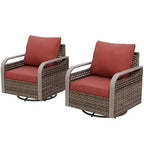 EAGLE PEAK Rocking Chair, Swivel Rocker, Rattan Patio Furniture, 2 Chairs