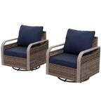 EAGLE PEAK Rocking Chair, Swivel Rocker, Rattan Patio Furniture, 2 Chairs