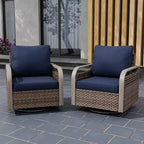 EAGLE PEAK Rocking Chair, Swivel Rocker, Rattan Patio Furniture, 2 Chairs