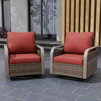 EAGLE PEAK Rocking Chair, Swivel Rocker, Rattan Patio Furniture, 2 Chairs