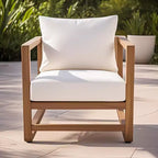 Christopher Knight Home Wisp Modern Outdoor Acacia Wood Oversized Club Chair with Cushions